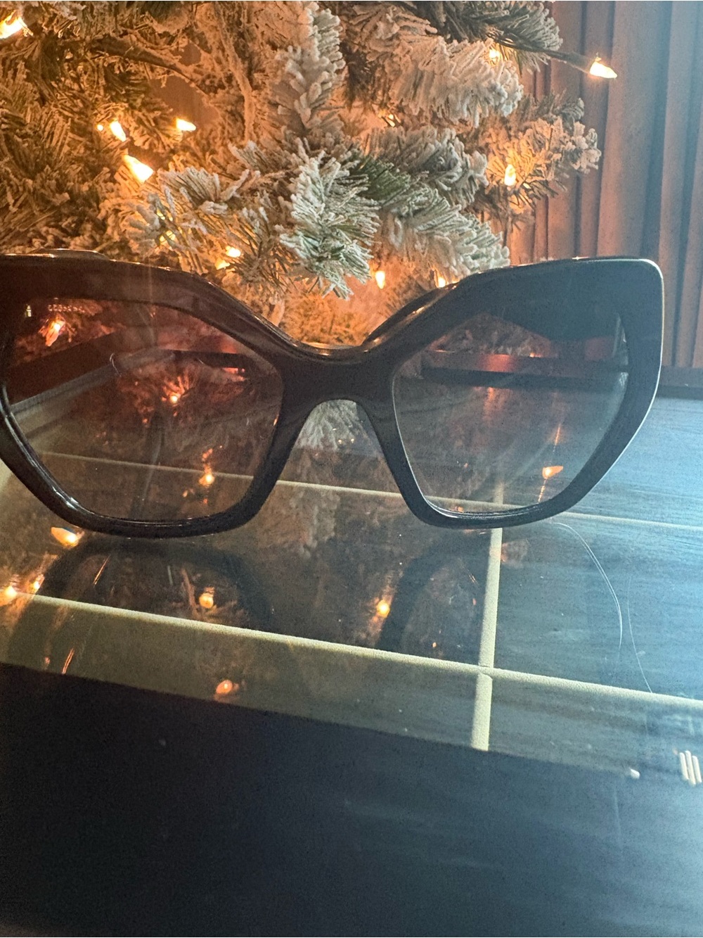 Prada Oversized Cat Eye Sunglasses in Black - Picture 3 of 8